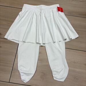 Spanx Women's Small Booty Boost Skirt Around Knee Athletic Leggings White Cloud